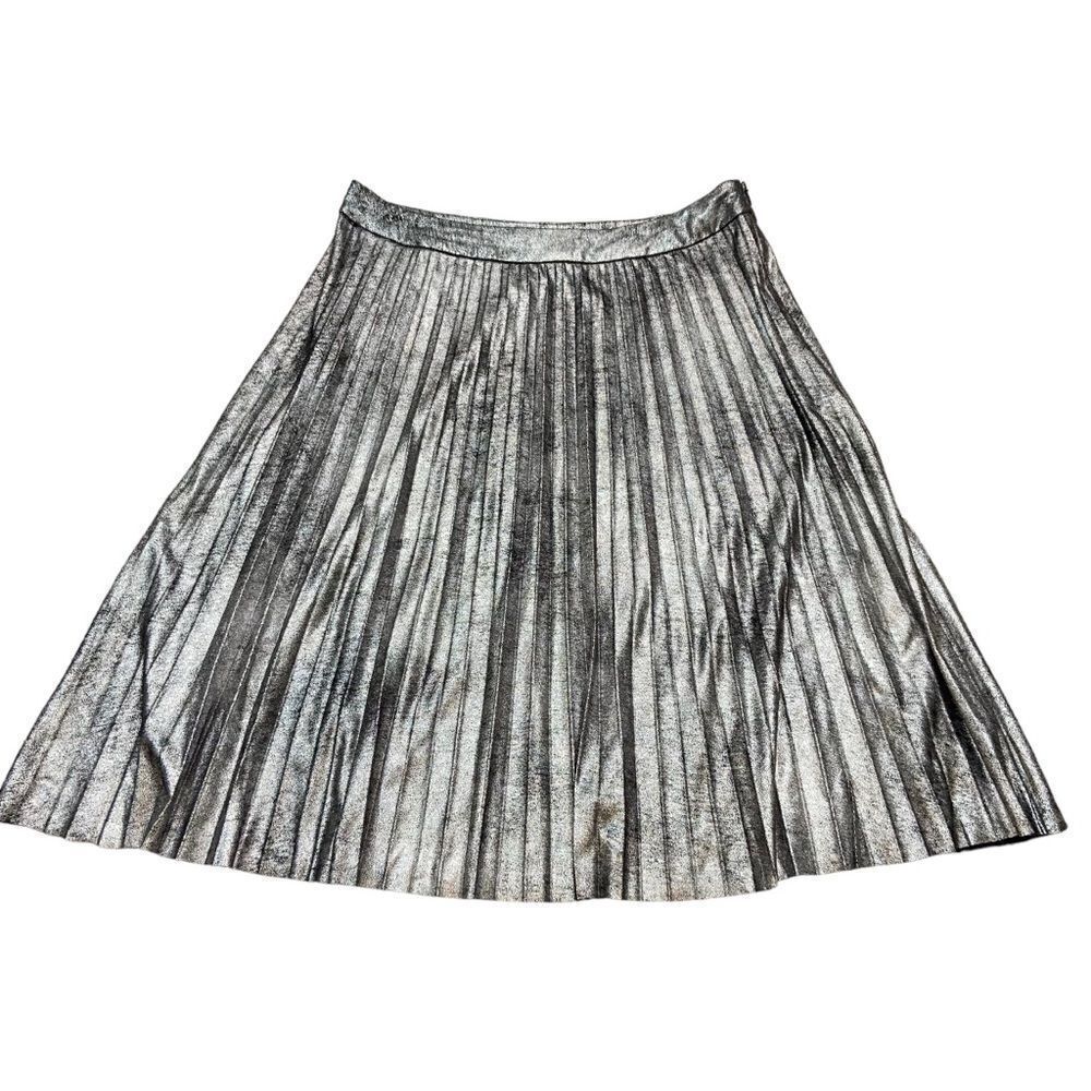 Rebel Wilson X Angels Brand Silver Black Metallic Pleated‎ Skirt Size 14W